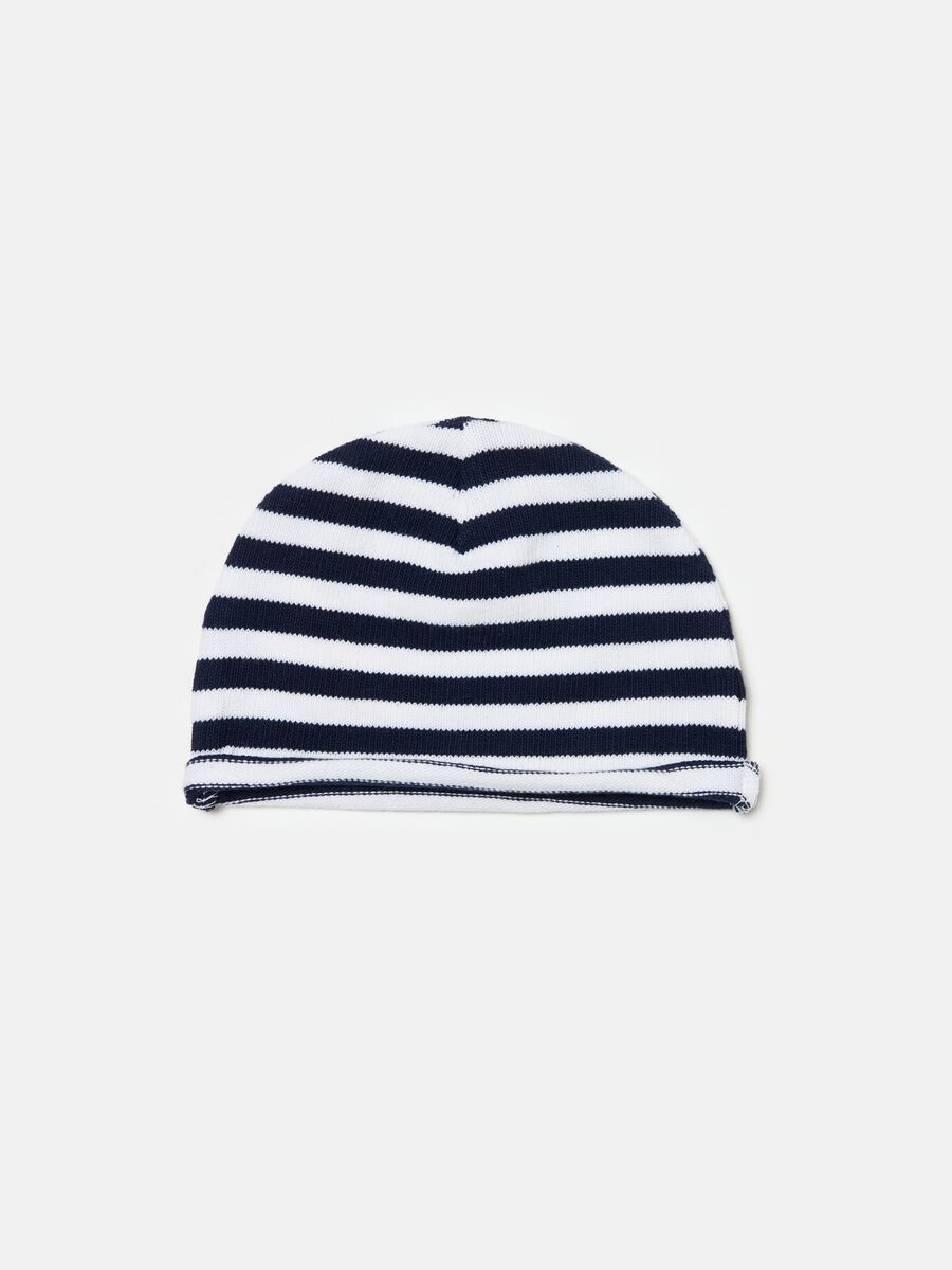 Striped organic cotton knit hat_0