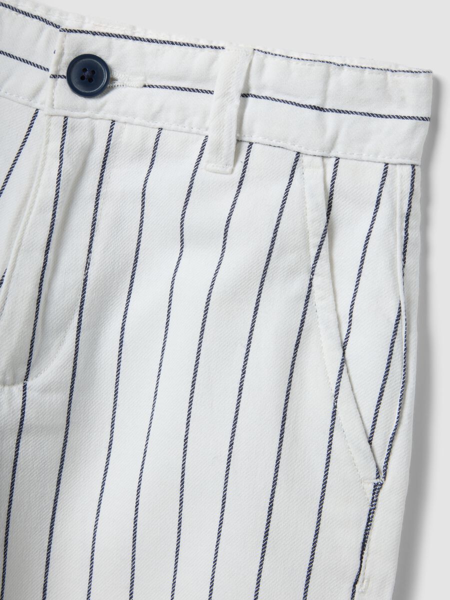 Children's multicoloured striped pure cotton shorts with regular fit_2