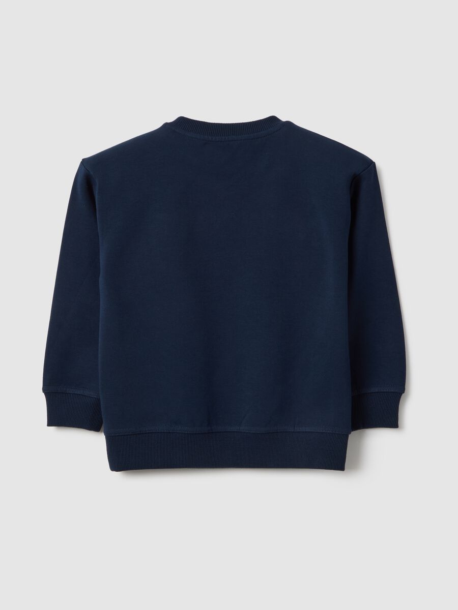 Blue children's regular fit crew neck cotton blend sweatshirt with print_1