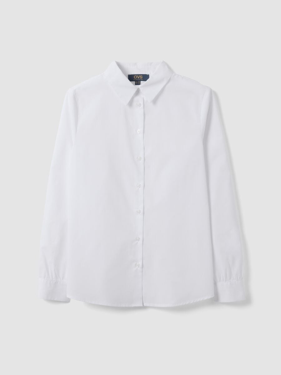 White long-sleeve slim-fit shirt_4