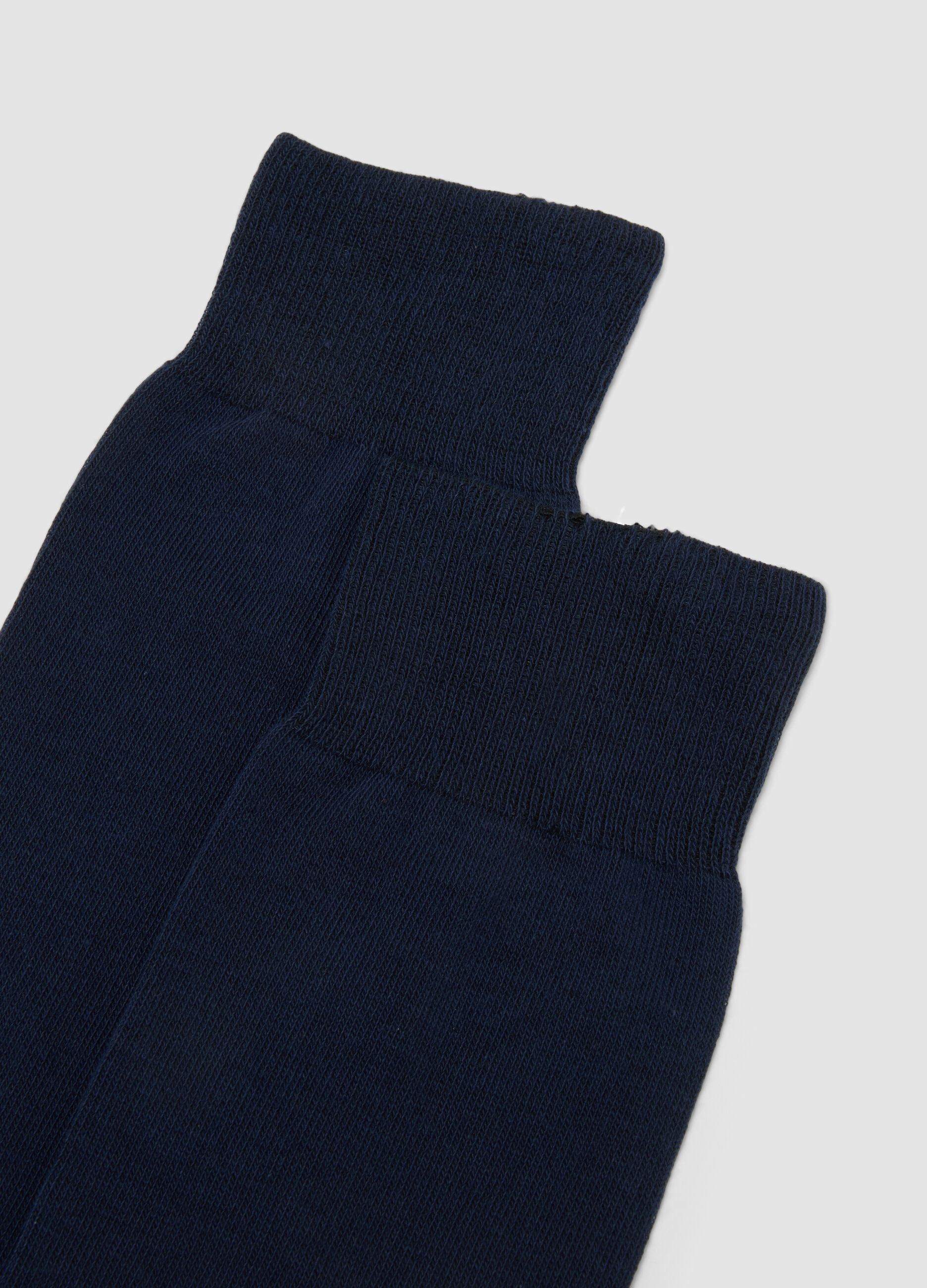 2-pack of blue midi socks in stretch cotton