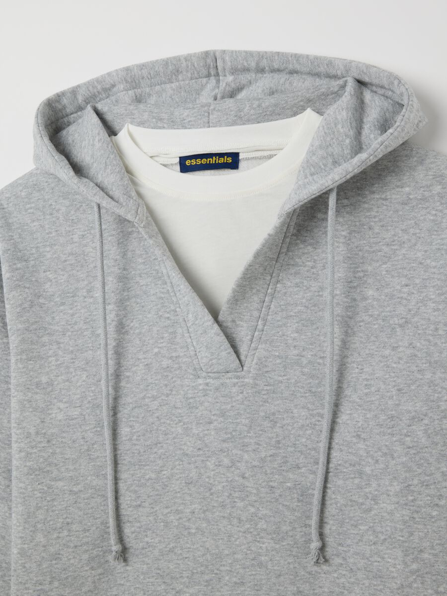 Grey cotton blend sweatshirt with regular fit_5
