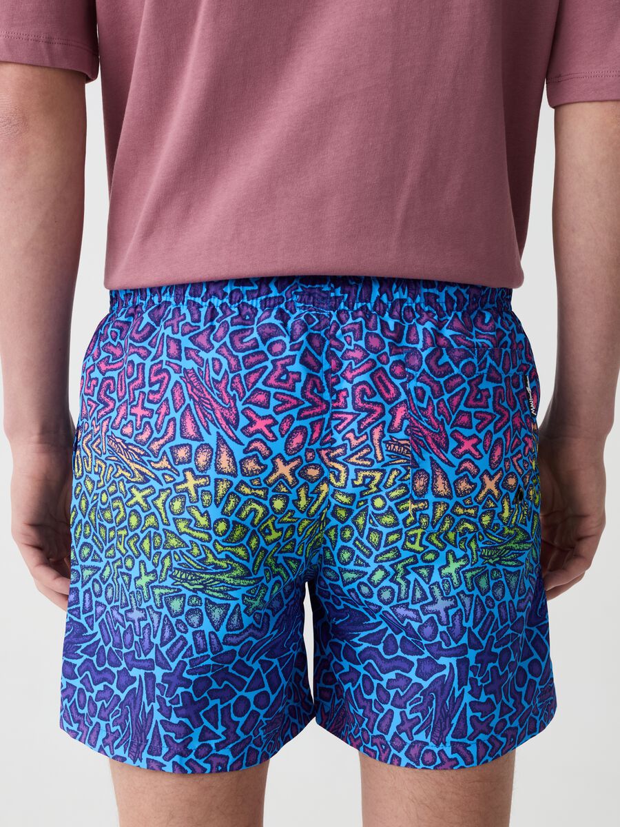 Swimming trunks with multicoloured print_1