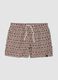 Brown geometric-print swim shorts_0