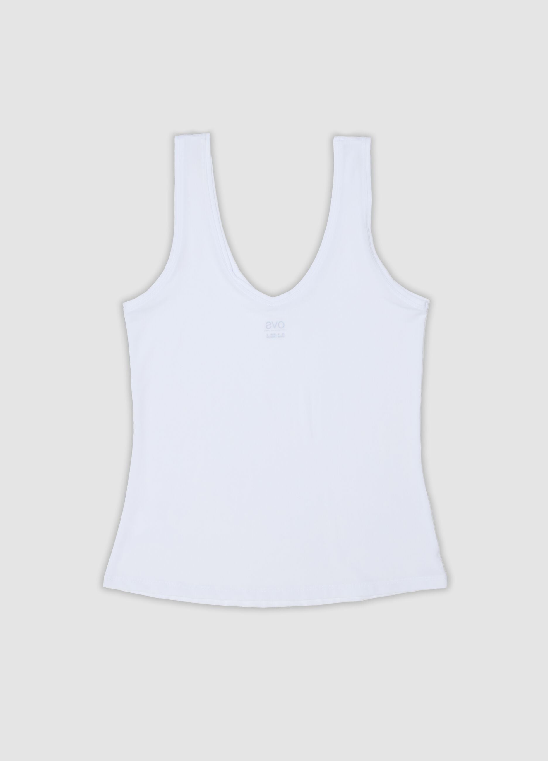White stretch vest top, regular fit