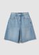 Light blue pure cotton denim shorts_4