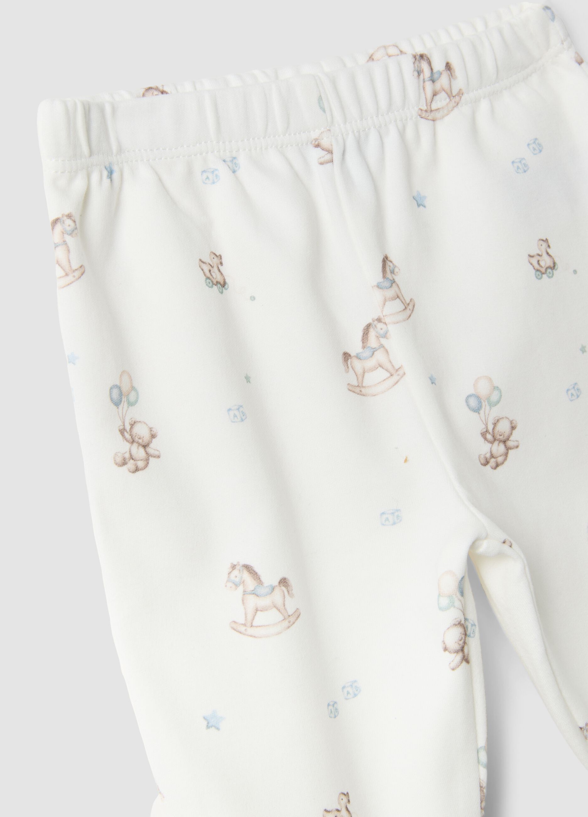 2er-Pack Leggings in Blau und Weiss aus Bio-Baumwolle