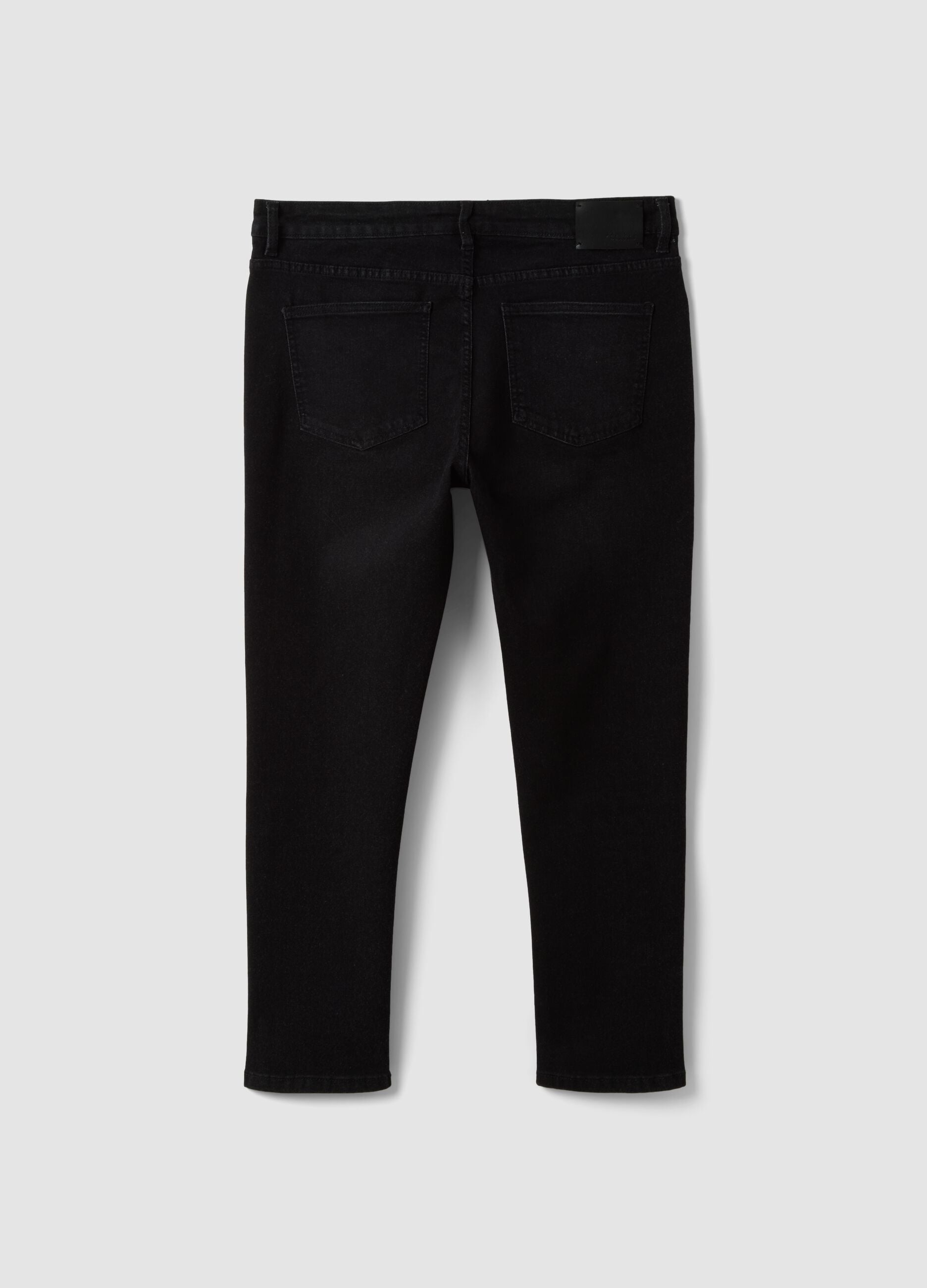 Black slim tapered stretch-cotton jeans