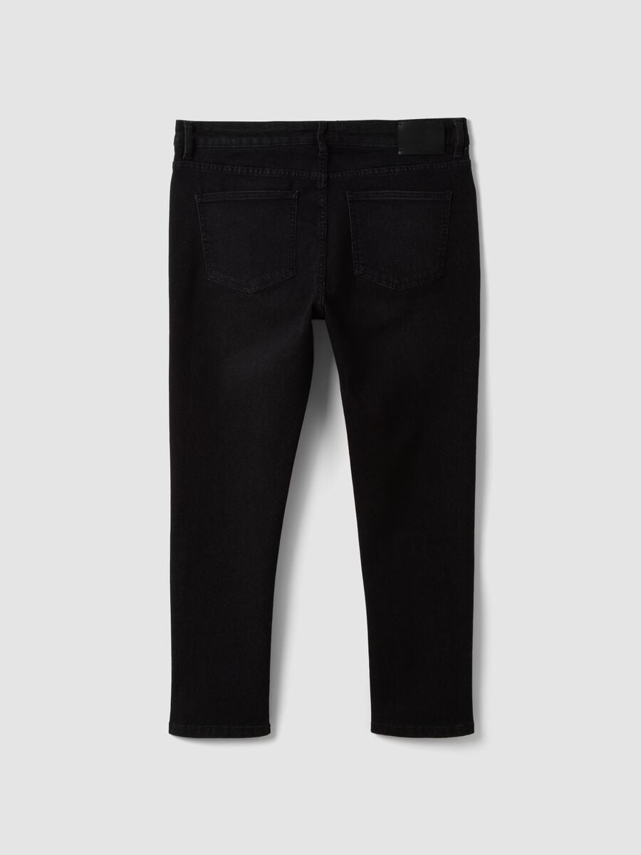 Black slim tapered stretch-cotton jeans_2