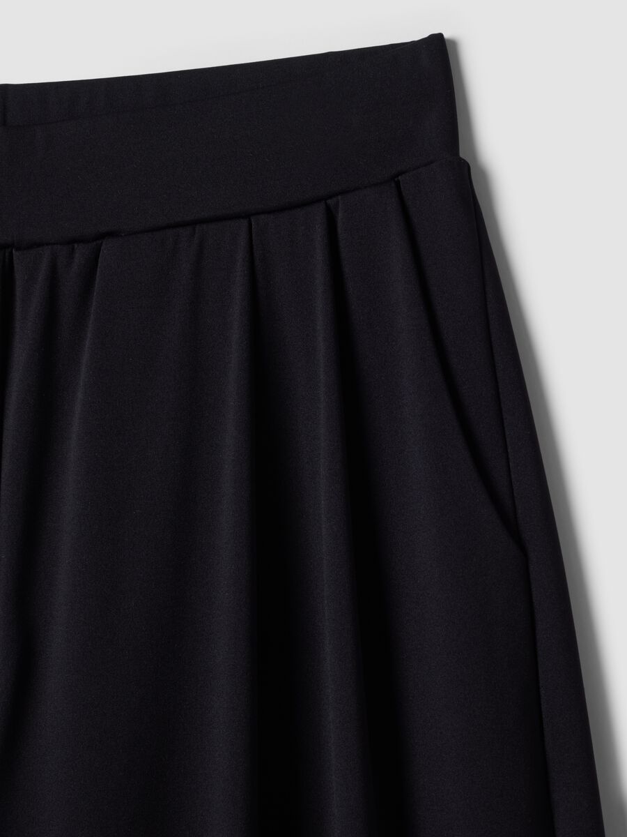 Blue stretch wide-leg trousers_6