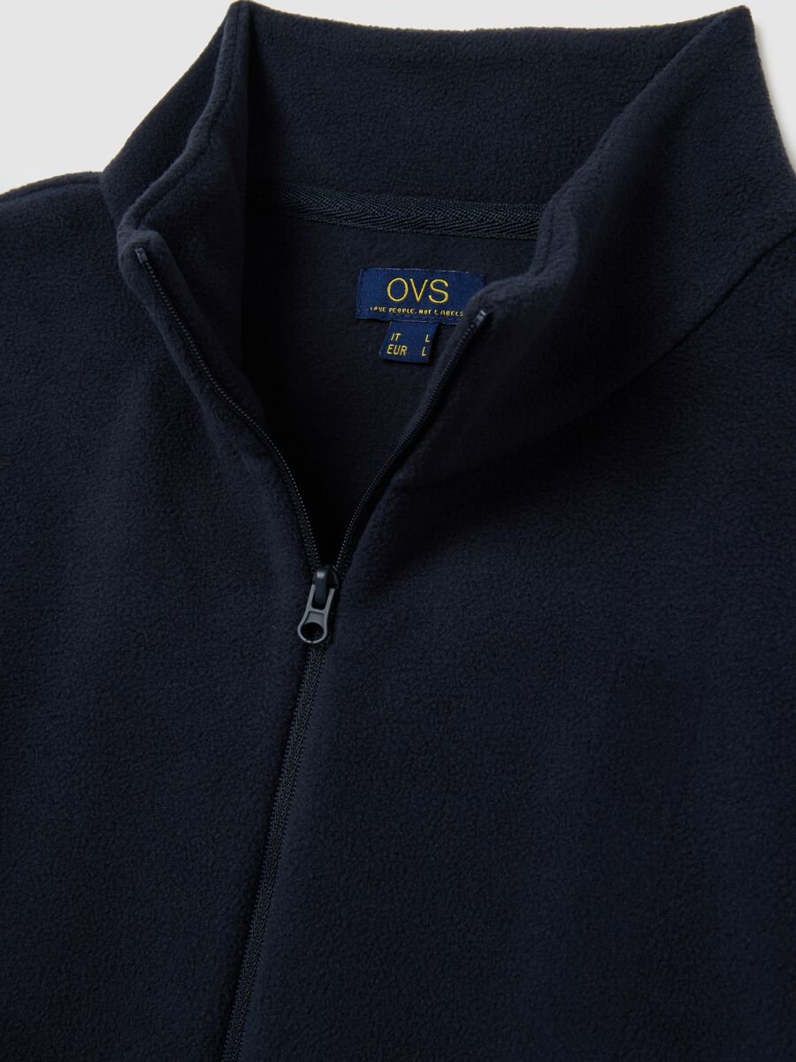 Blaue Fleece-Halbzippjacke_5