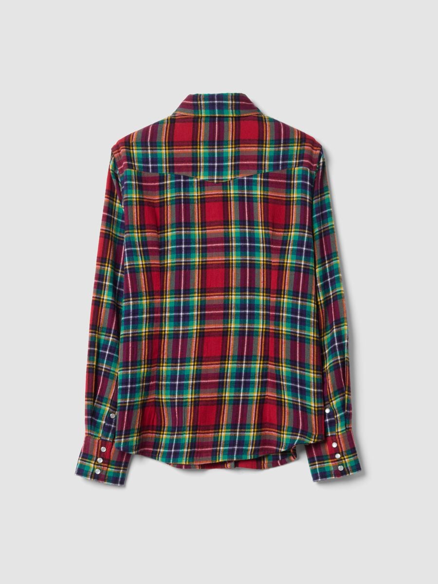 Camicia flanella check tartan in puro cotone regular fit_2