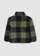 Green and black check sherpa sweatshirt with zip, oversized fit_1