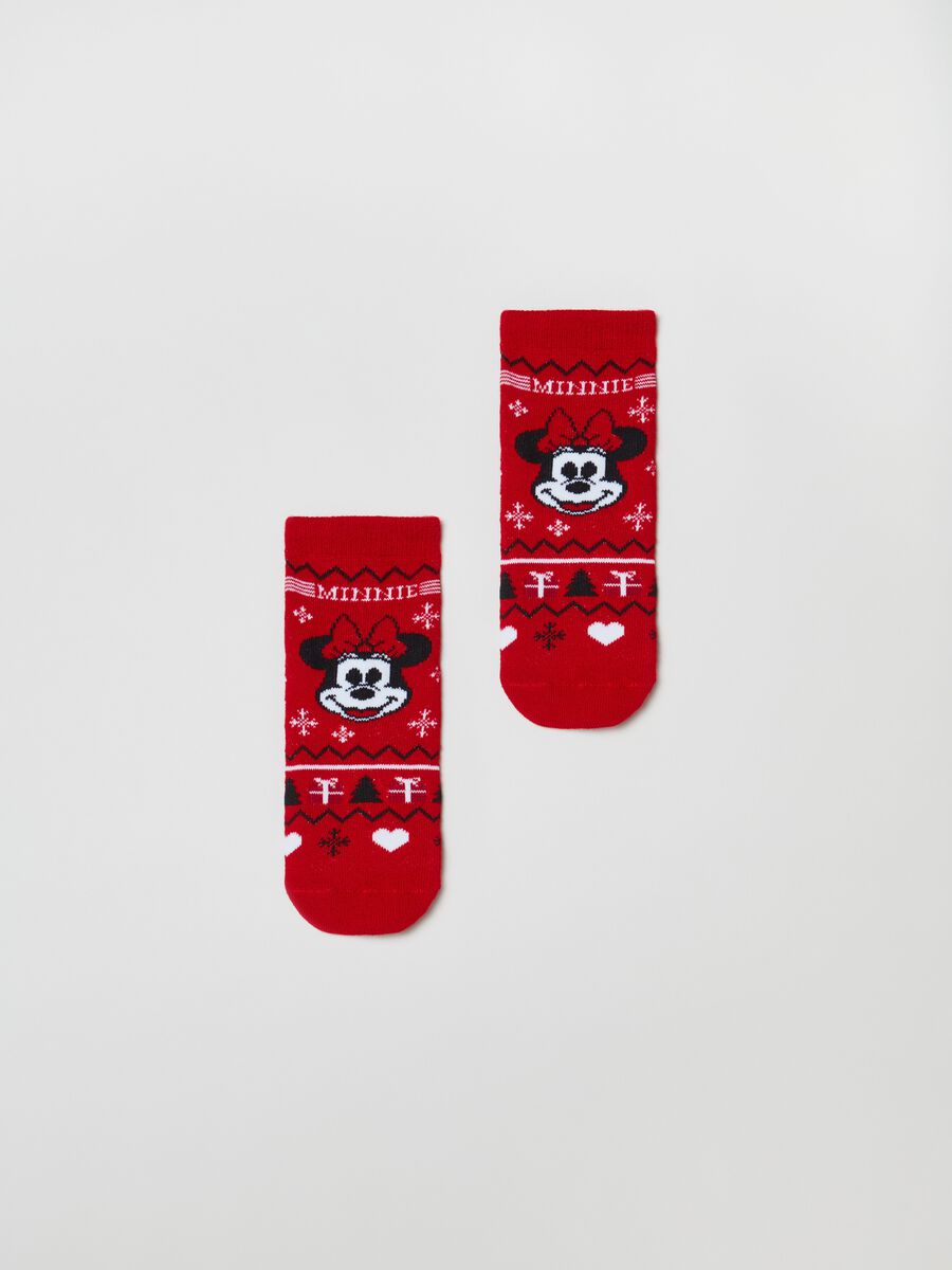 Slipper socks with Christmas Minnie Mouse design_0