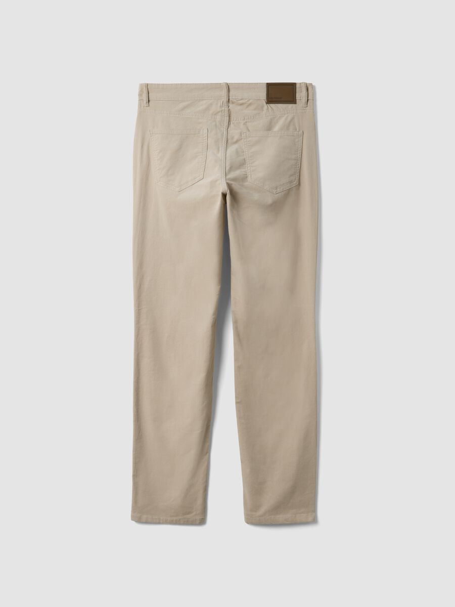 Pantaloni grigi a costine in cotone elasticizzato slim fit_2