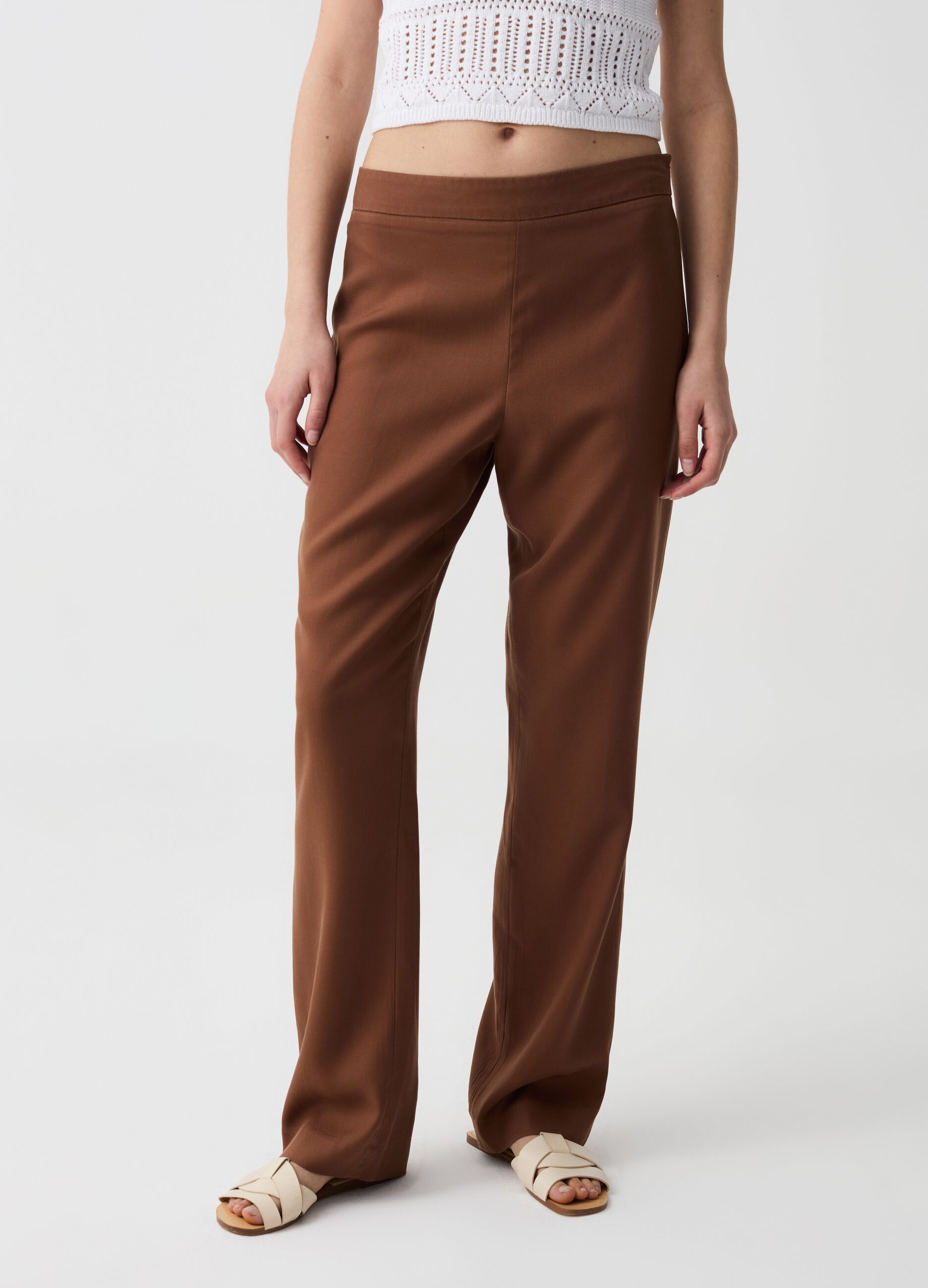 Pantalone straight fit in Lyocell