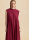 Red pure cotton midi dress_3