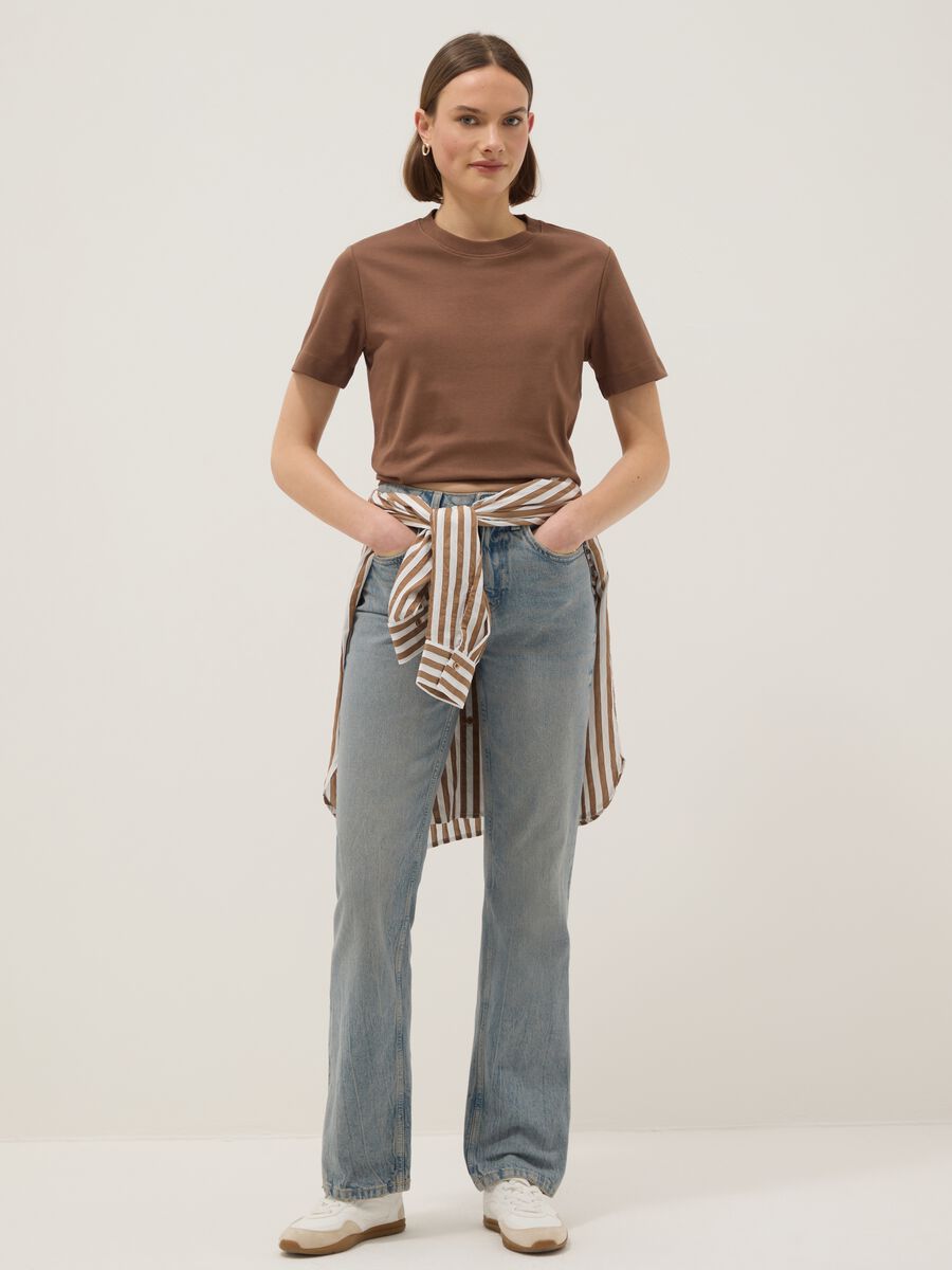 Brown pure cotton relaxed fit t-shirt_3