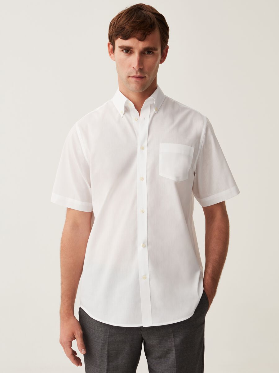 Short-sleeved easy-iron shirt_0