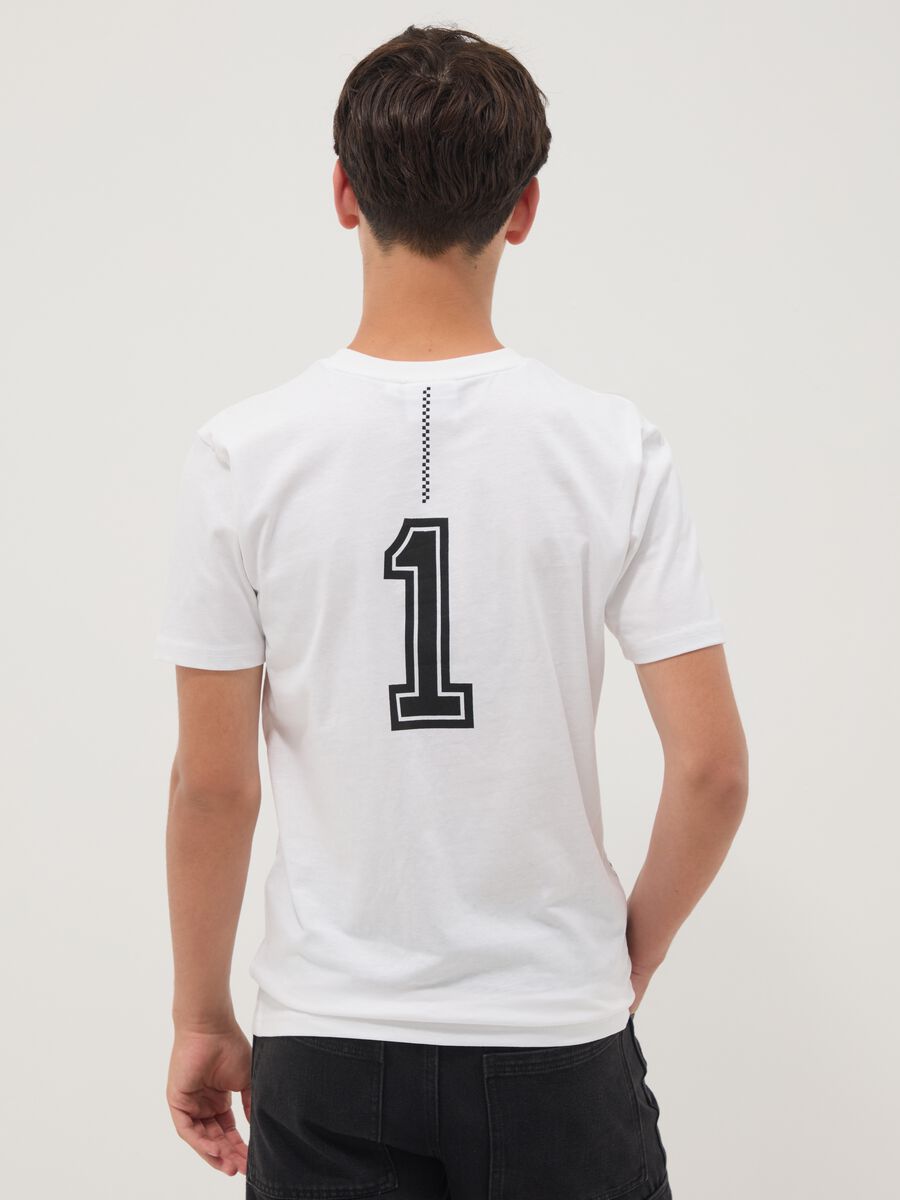 Wei&szlig;es Jungen-T-Shirt mit kurzen &Auml;rmeln aus Baumwollmischung, Relaxed Fit_1