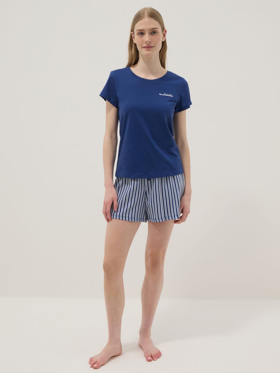 Multicolour short pyjamas in pure cotton regular fit_0