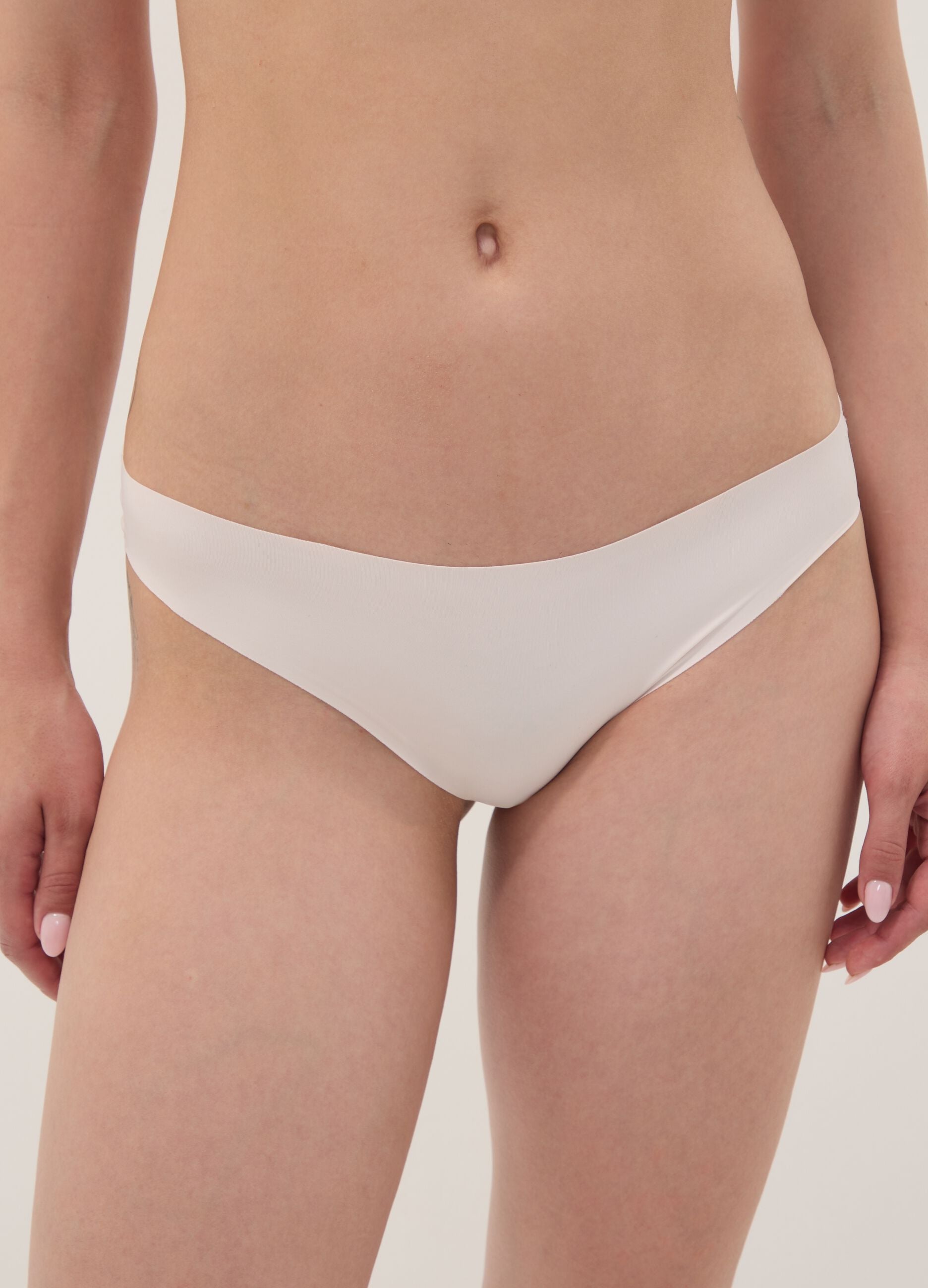 Rosa Slip aus Stretchmaterial mit Regular-Bund
