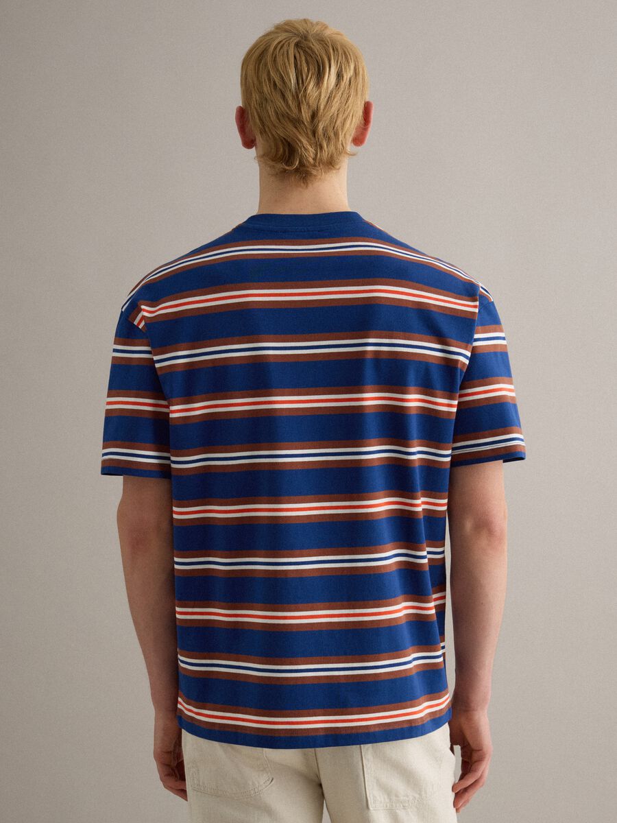 Multicolour striped pure cotton t-shirt with relaxed fit_2