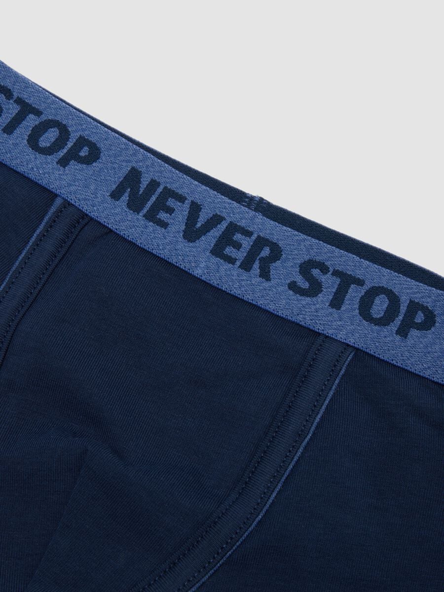 Boxer midi blu in cotone organico elasticizzato per bambino e ragazzo_3
