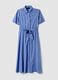 Blue pure viscose dress with regular fit and belt_4