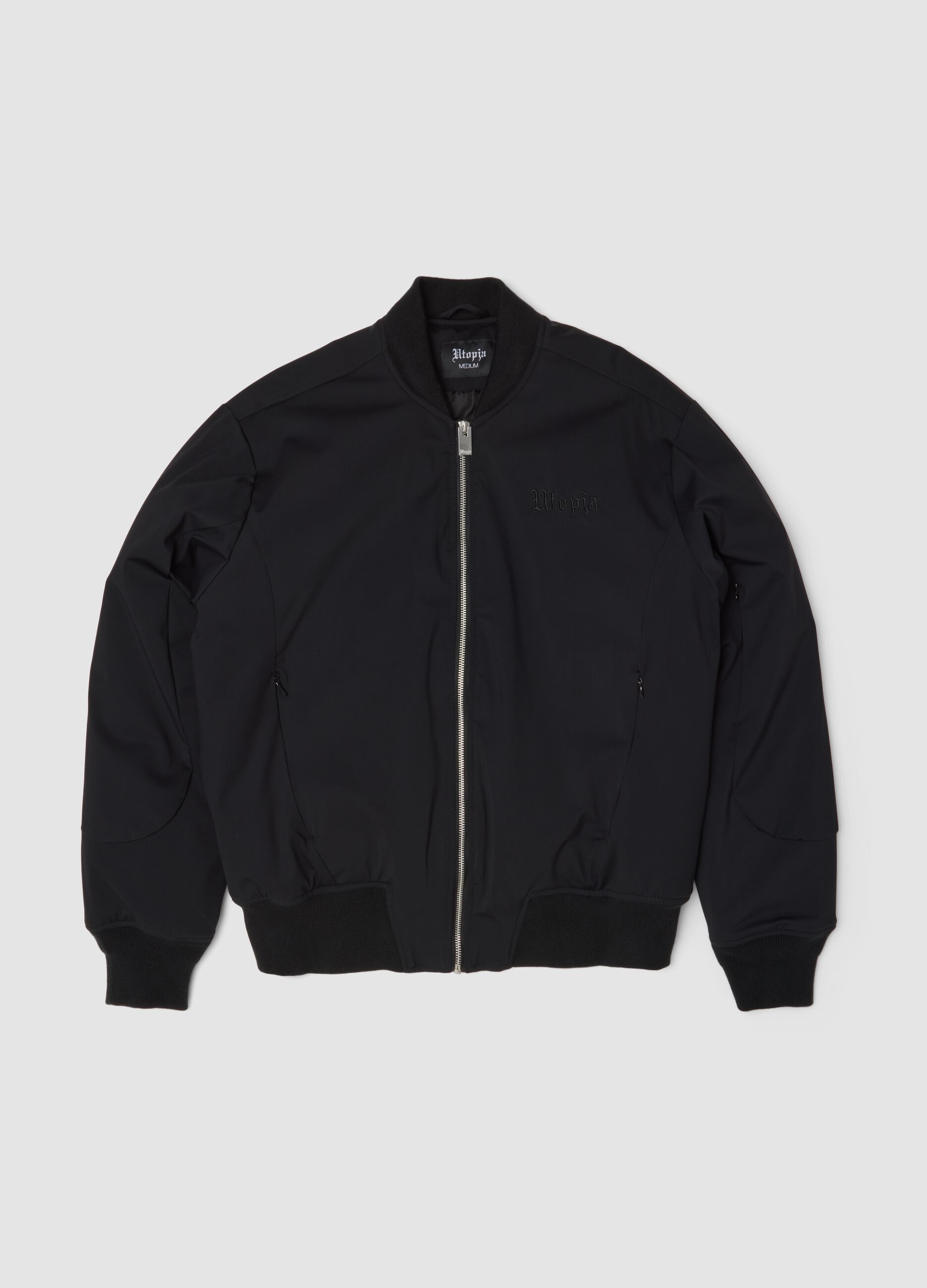 Nylon Bomber Jacket Black