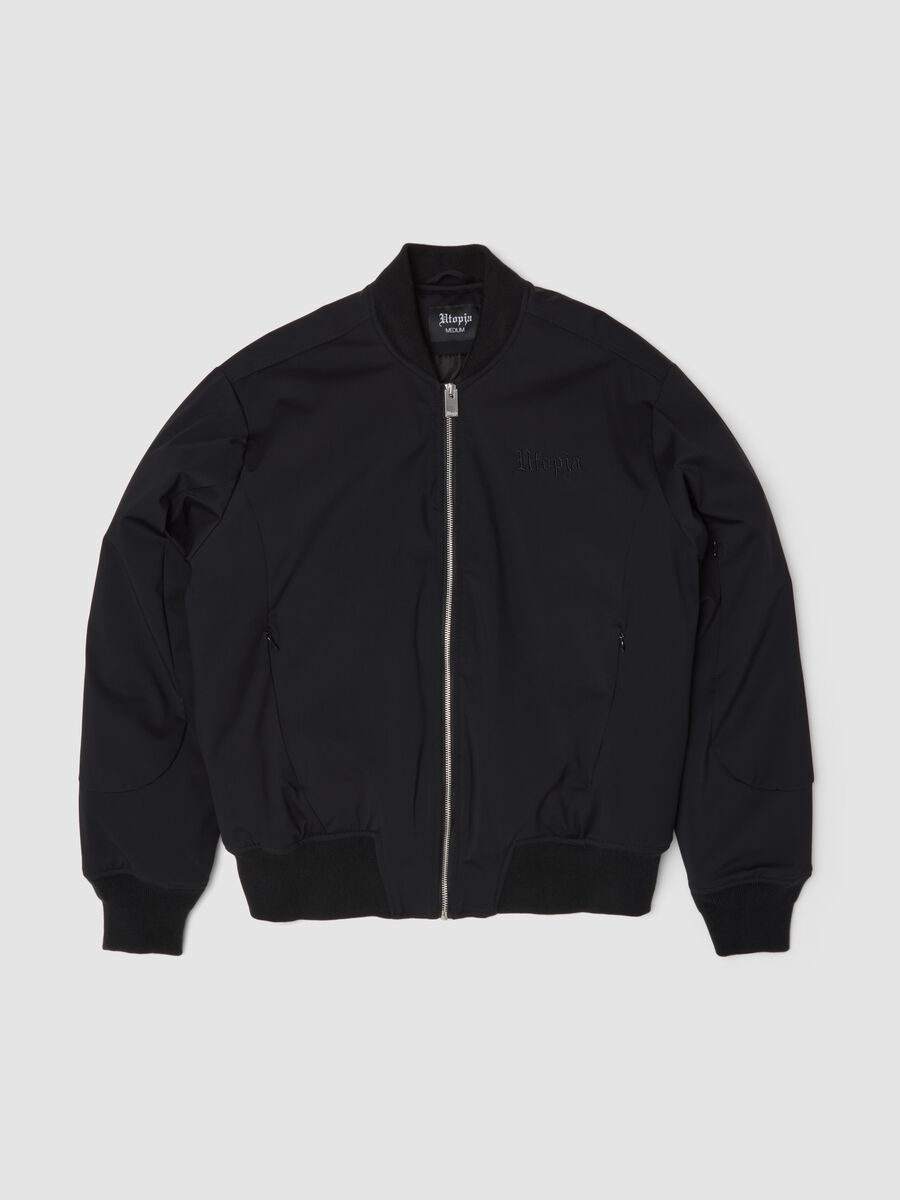Nylon Bomber Jacket Black_0