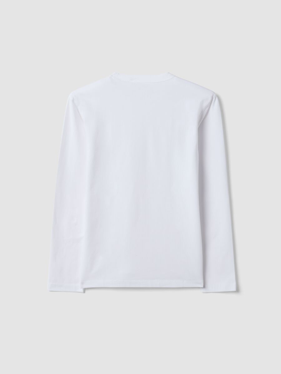 White regular-fit stretch organic cotton T-shirt for boys_1