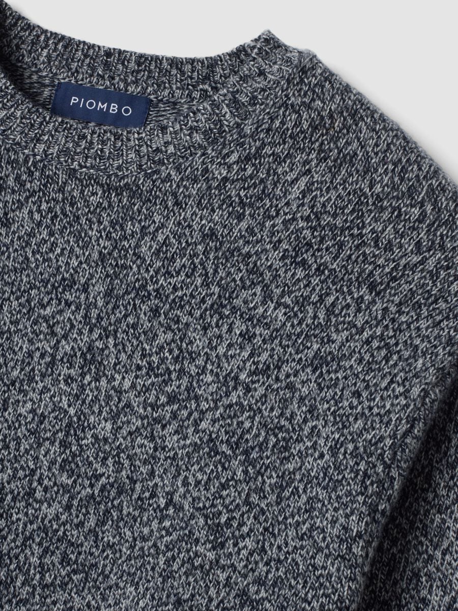 Maglia blu e grigia in misto lana a girocollo regular fit_1