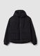 Black padded hooded jacket with zip, oversized fit_4