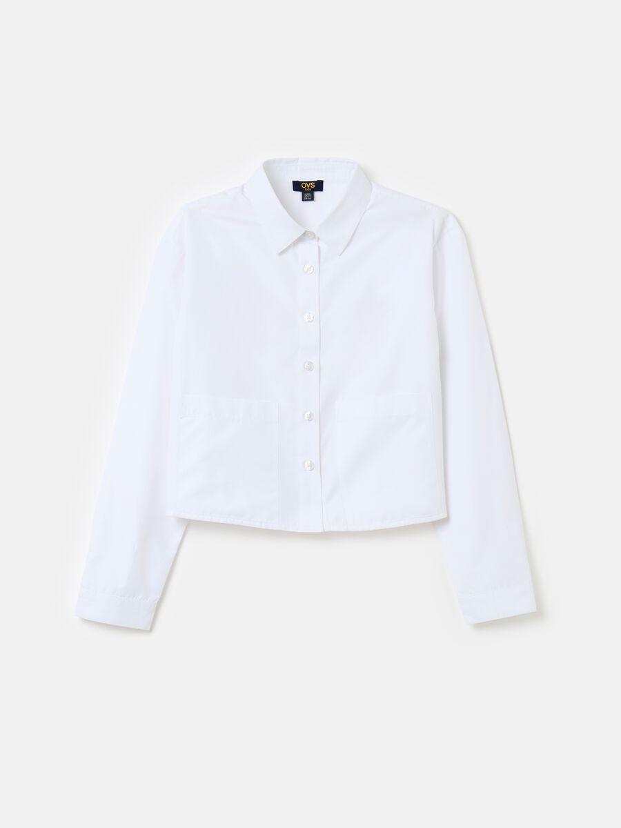 Cropped shirt with pockets_0