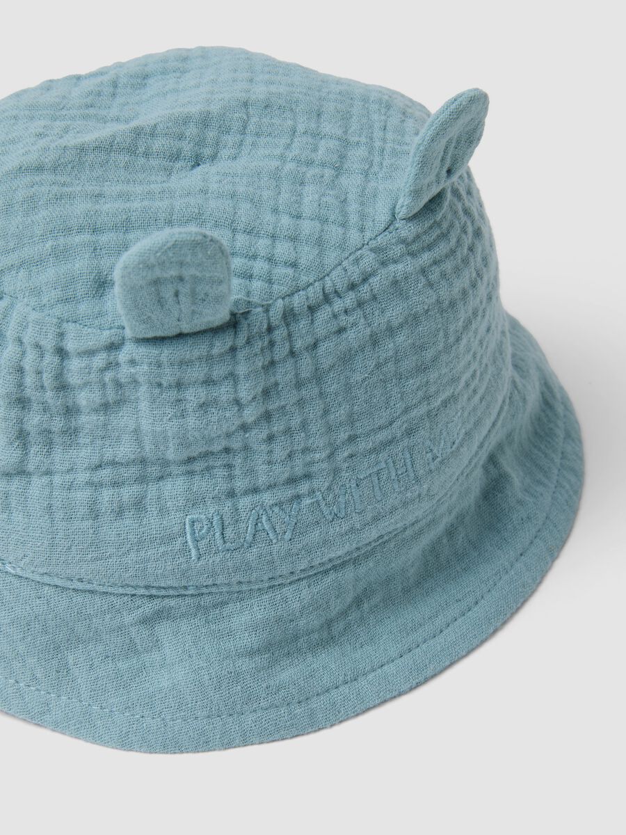 Chapeau bleu clair pour b&eacute;b&eacute; en pur coton_2