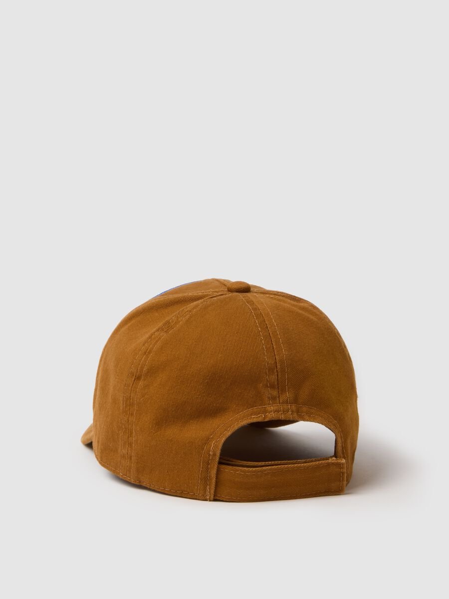Brown pure cotton children's baseball cap with patch_1