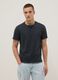 Black regular fit pure cotton T-shirt with henley collar_0