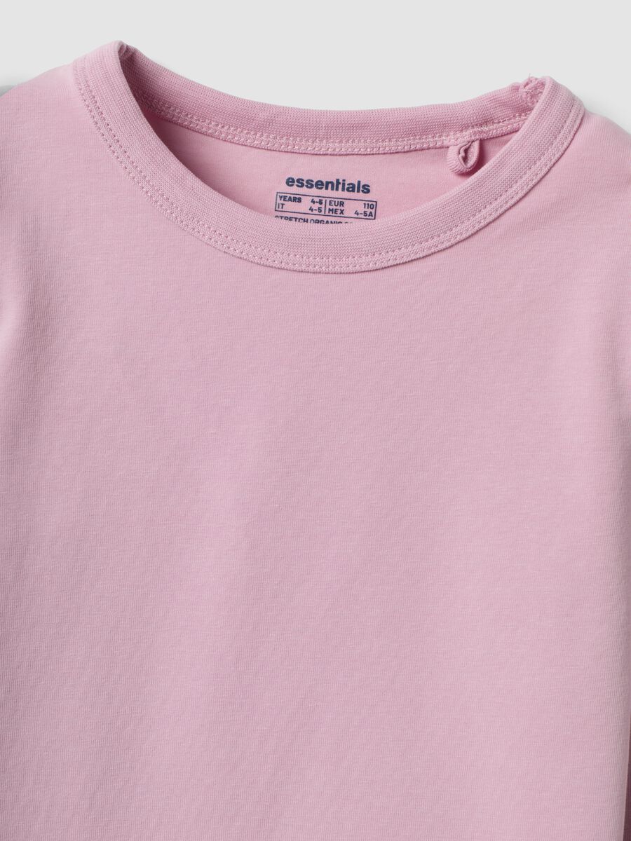 Rosa Langarm-T-Shirt aus Stretch-Baumwolle_2
