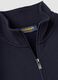Blue cotton-blend half-zip crew-neck sweatshirt_5