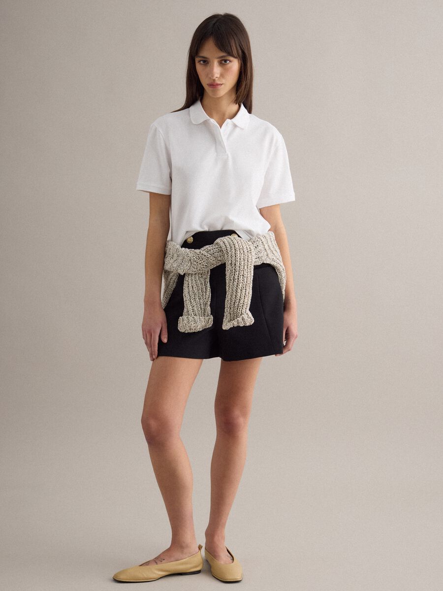 White pure cotton polo shirt regular fit_2