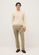 Beige stretch cotton chino trousers with a regular fit_0