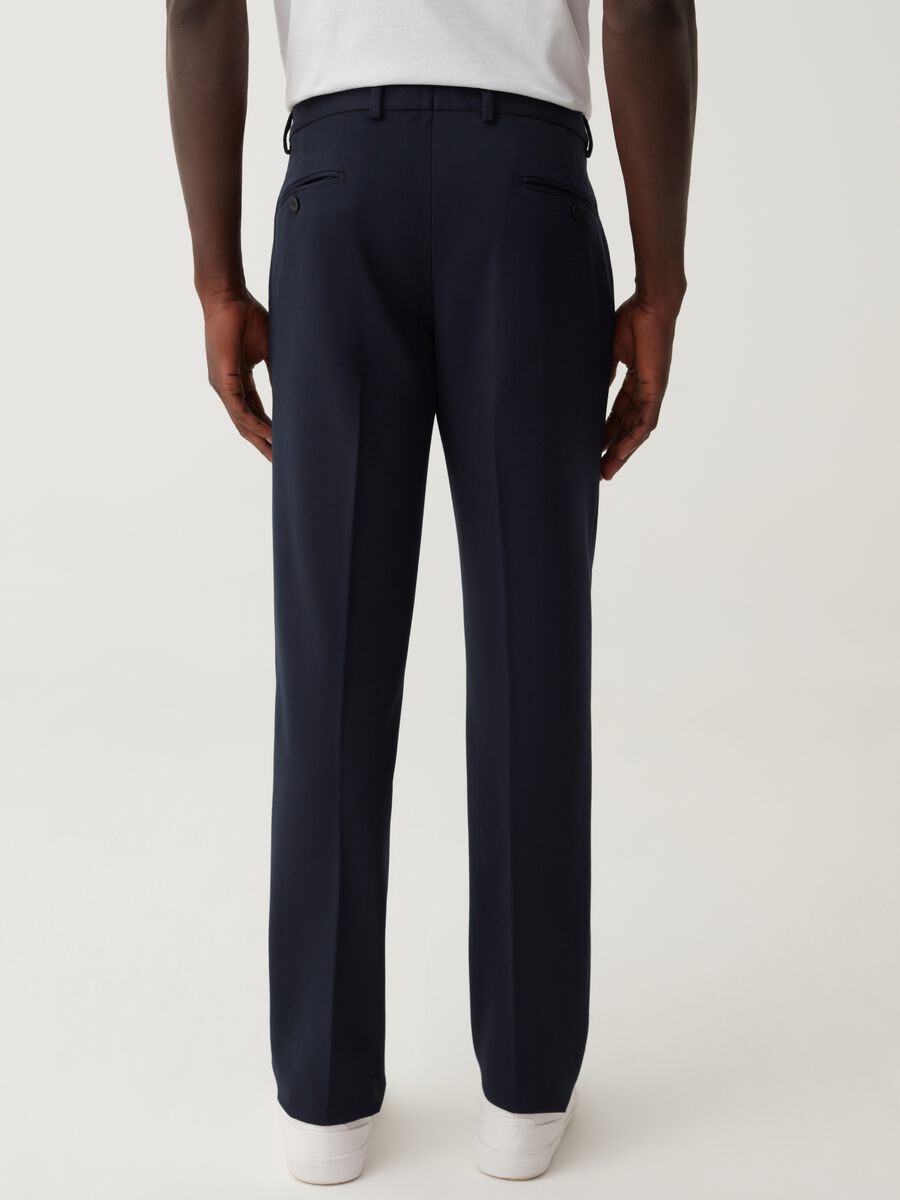 Easy-fit stretch navy blue trousers_2