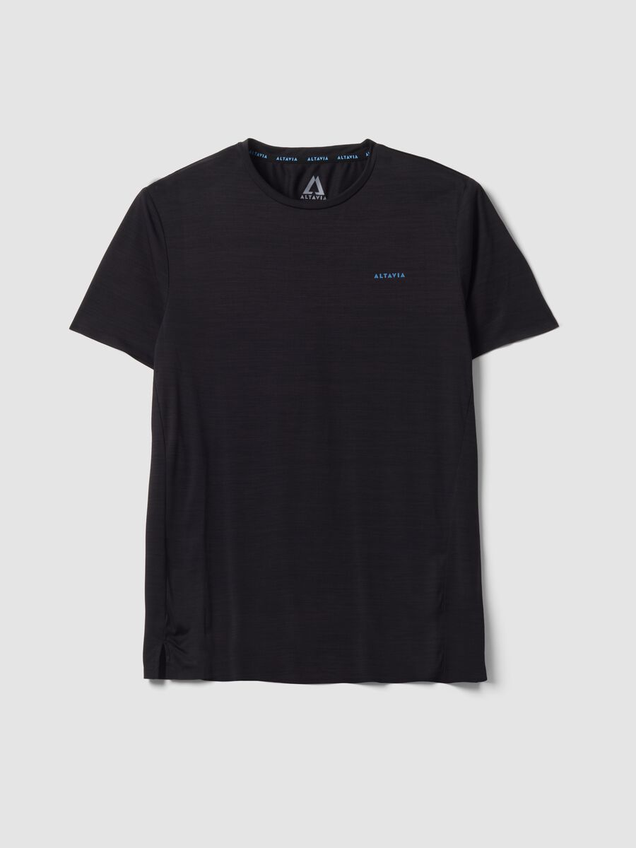 Black breathable crew-neck slim-fit T-shirt ALTAVIA RUNNING_0