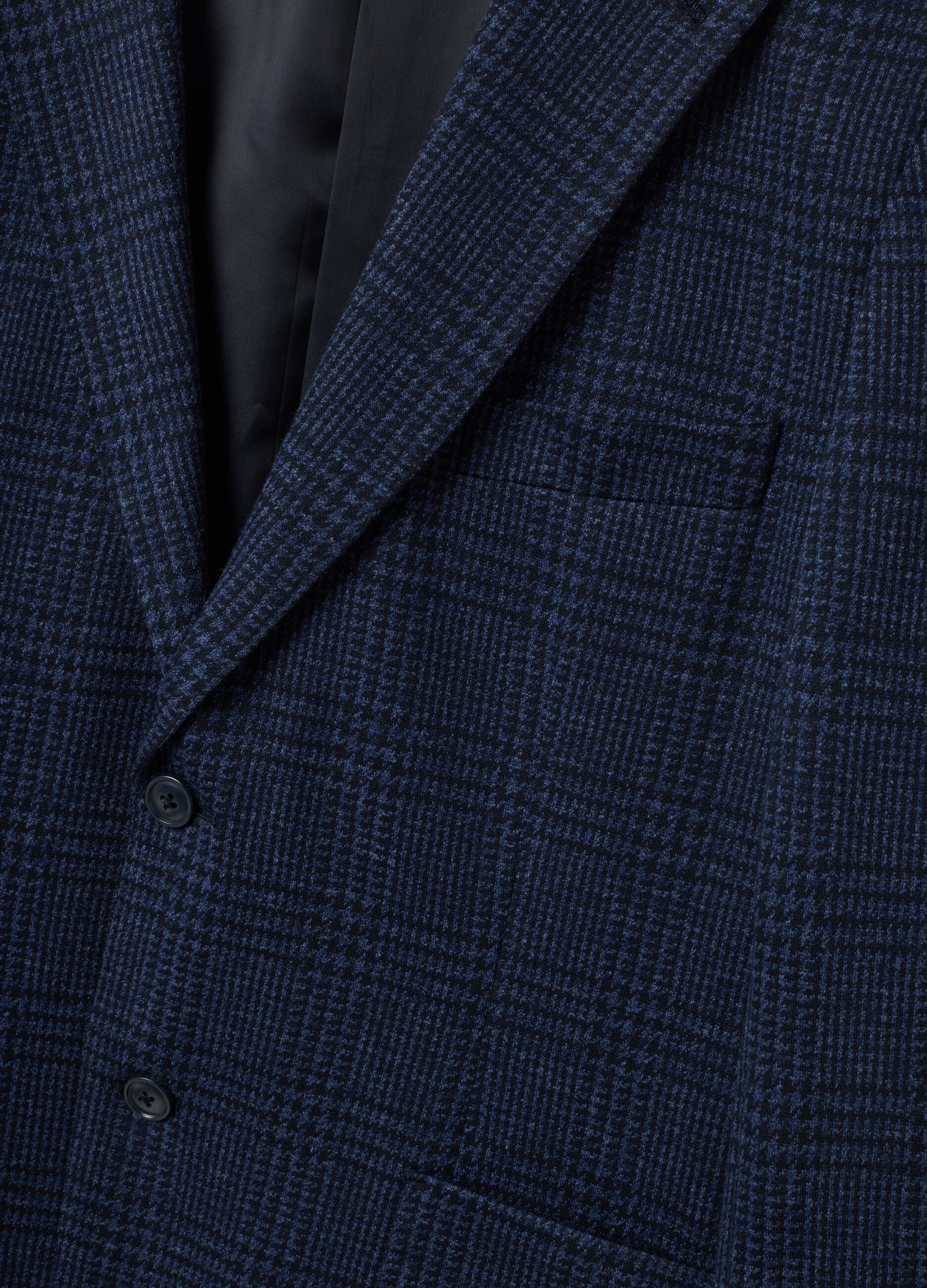 Indigoblauer, gef&uuml;tterter Stretch-Blazer, Regular Fit