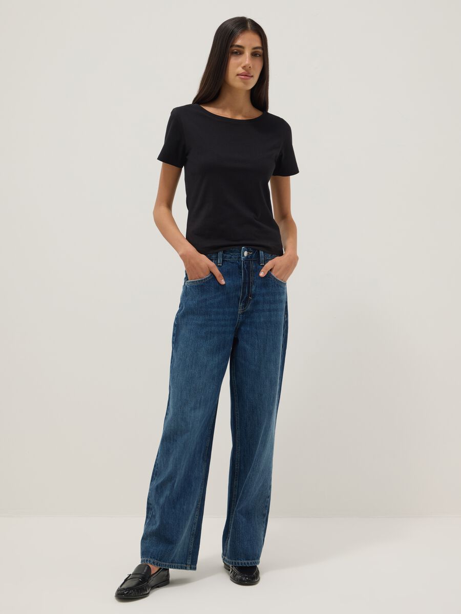 Black pure cotton short-sleeve T-shirt_2