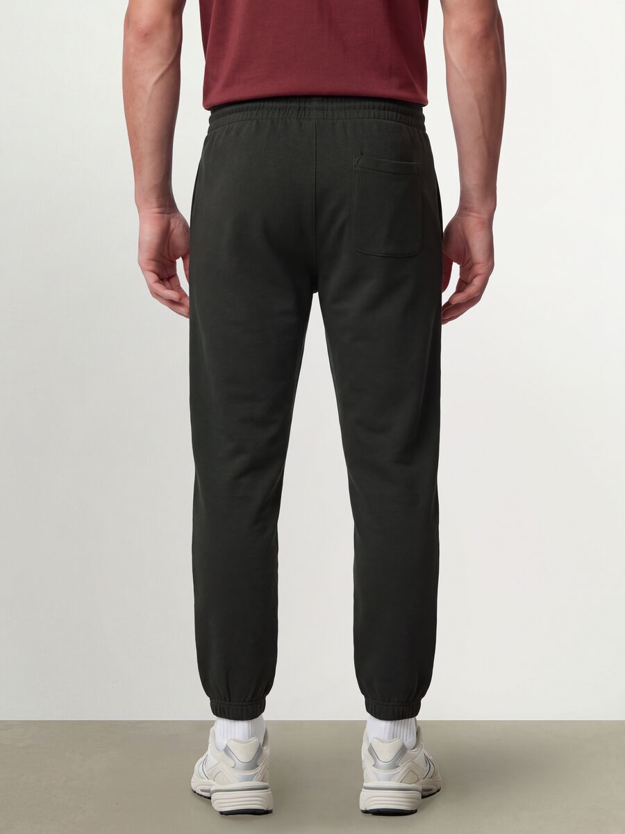Dark grey cotton-blend jogger trousers, regular fit_2
