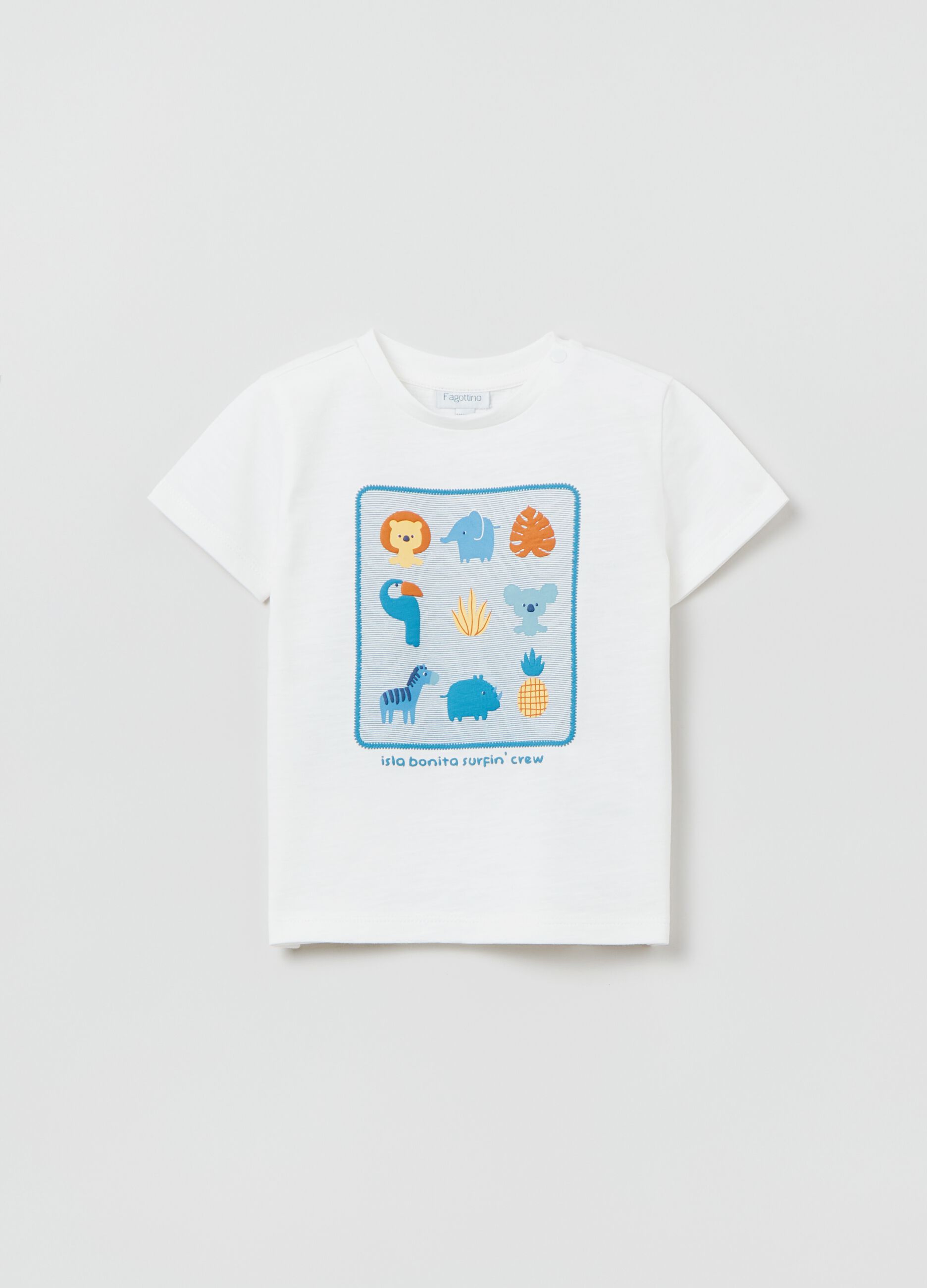 Camiseta de algodón flameado estampado animales