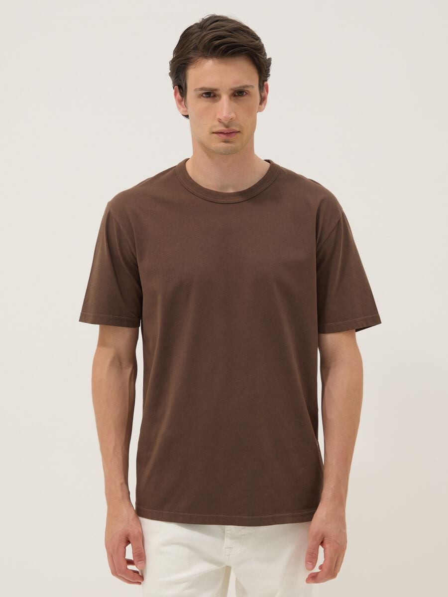 Brown pure cotton T-shirt_1