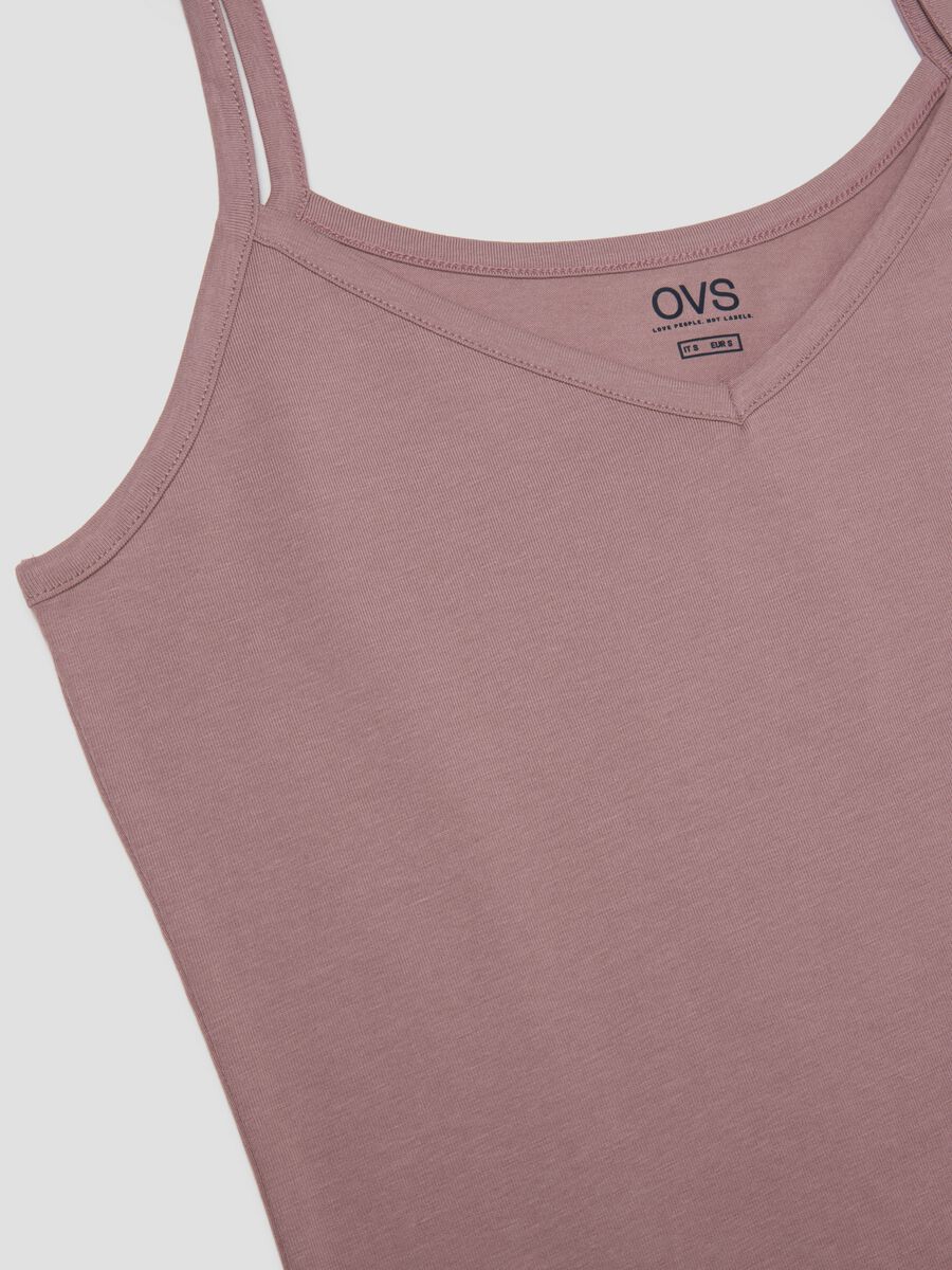 Pink Stretch Cotton Vest Regular Fit Deep V_5